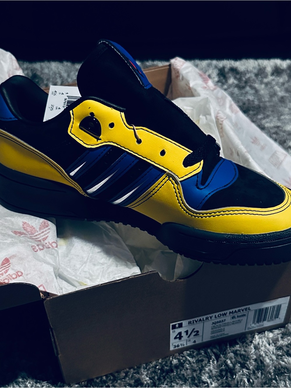 Adidas Rivalry Low Marvel Wolverine Core Black/Yellow/Blue Men's Sneaker